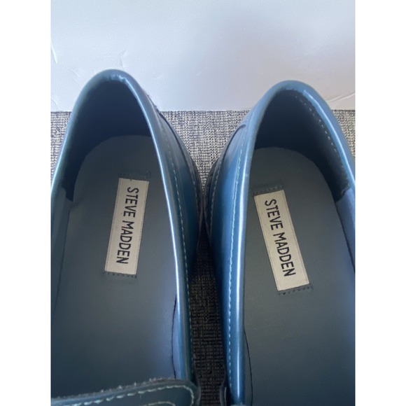 Steve Madden Chunky Lugged Sole Blue Mistor Loafer Women's Shoe Size 8 - Picture 10 of 16